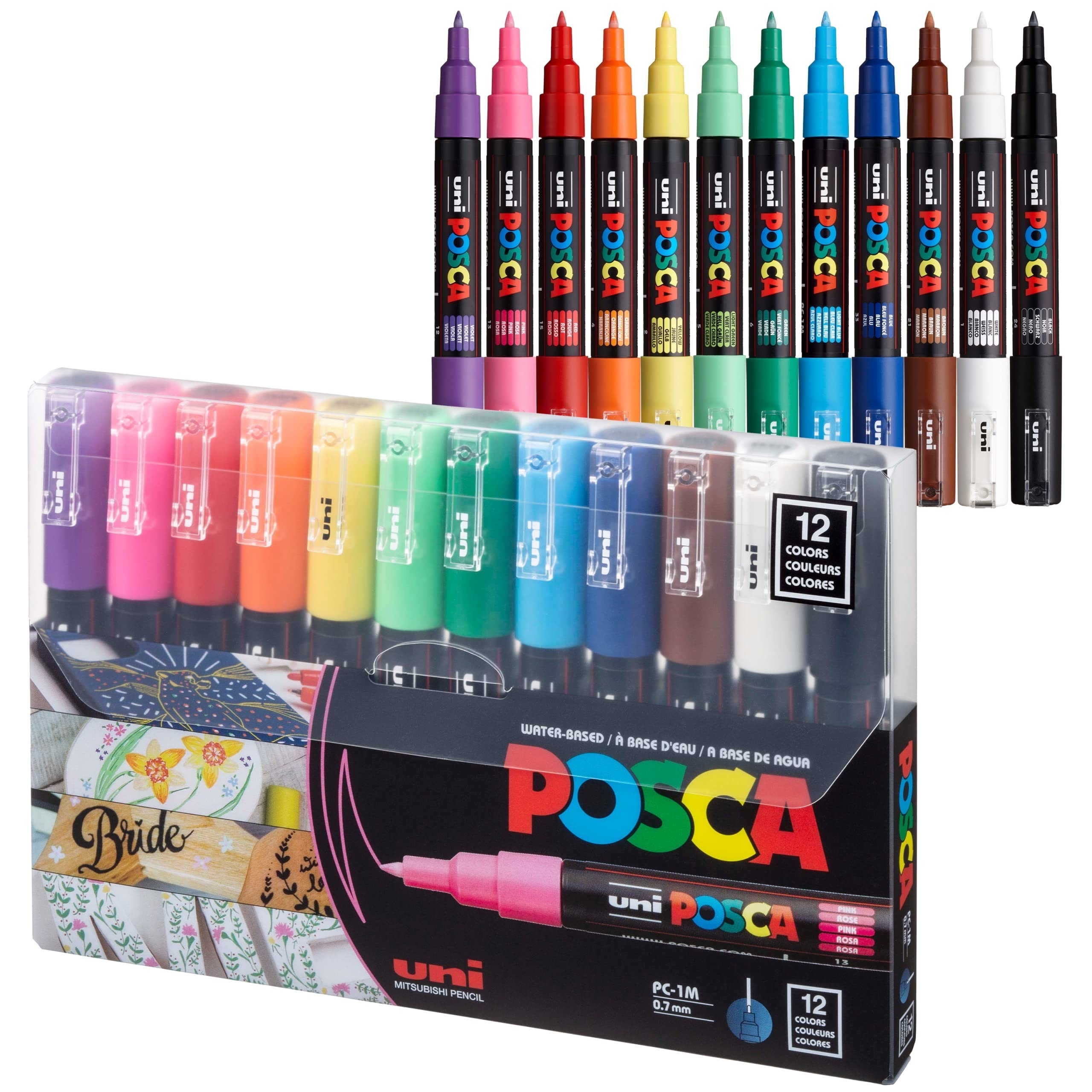 Posca Markers Pens Fine Tip Full Set for Rock Painting, Wood, DIY Crafts