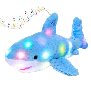 30cm LED light music singing gift shark soft toys plush toys Stuffed Animals baby Toys