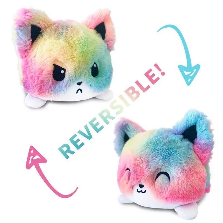 Hot Sale Flip Cat Plush Felpa Peluches Stuffed Toys Reversible animal reversible plush