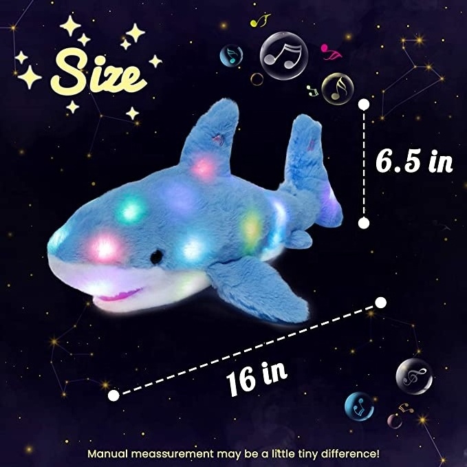 30cm LED light music singing gift shark soft toys plush toys Stuffed Animals baby Toys