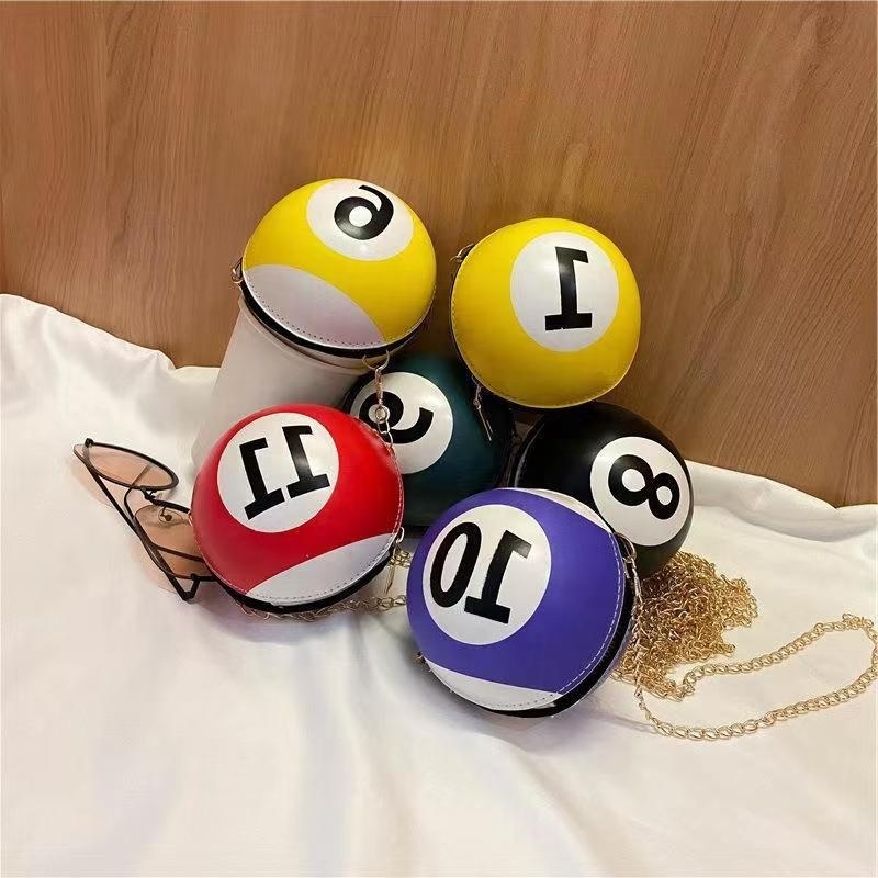 cute mini round crossbody billiards ball bag kid purses and handbags little girls trend collocation purse for summer