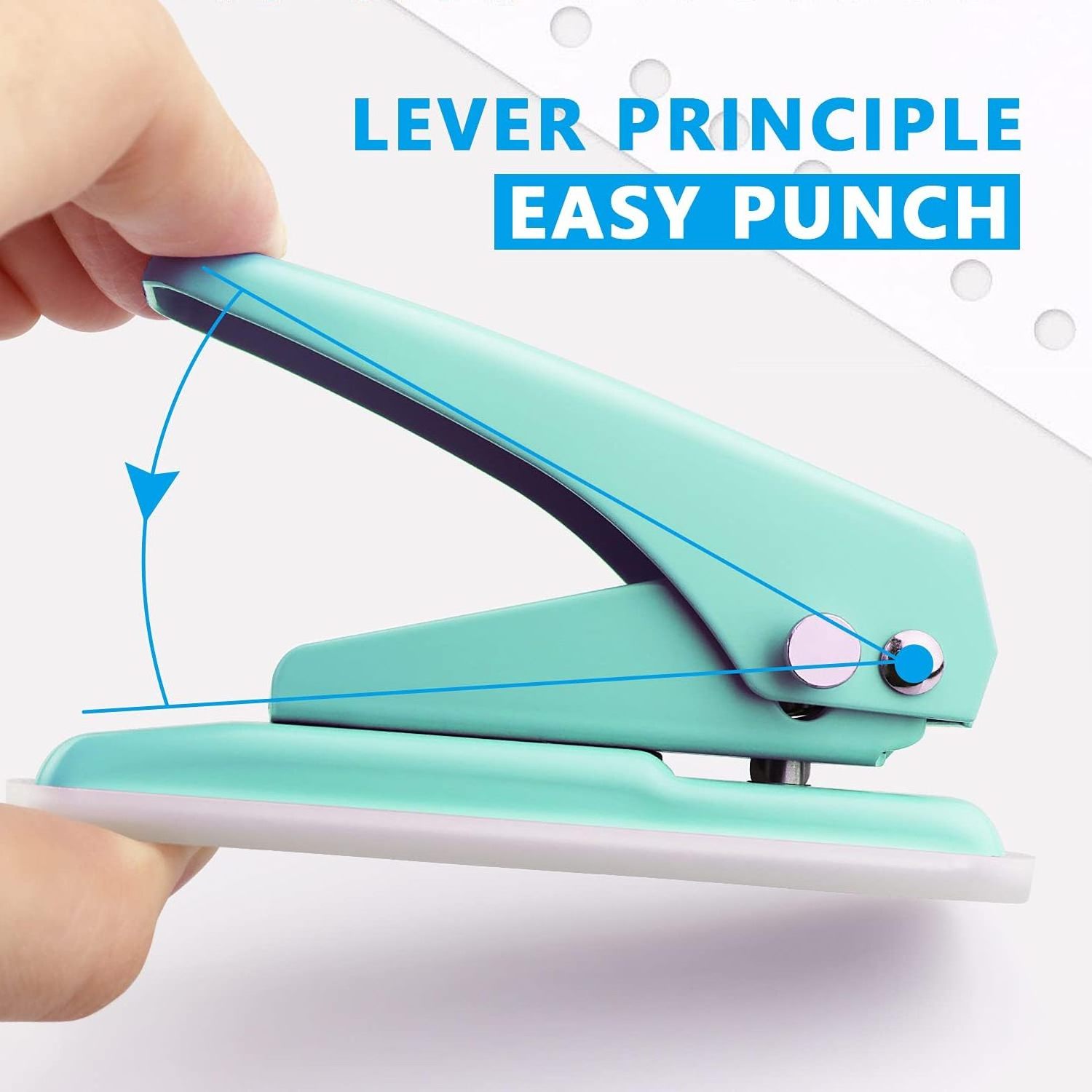 Hot Sales Single Handheld Paper Puncher Letter Punchers 20 Sheet Hole Punch Capacity with Skid-Resistant Base