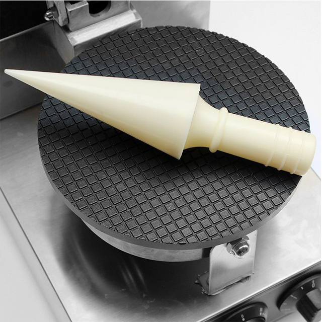 Round plate waffle baking ice cream cone making machine, ice waffle ice cream cone maker