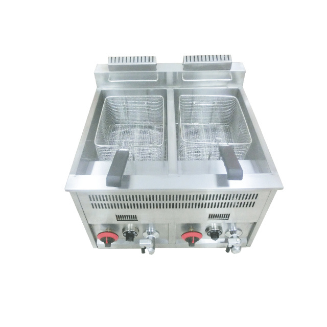 Commercial 16 Liter Stainless steel LPG or natural counter top Gas Deep Fryer with thermostat