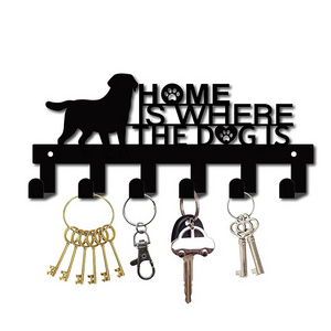 Decorative Key Hooks For Wall Custom Laser Cut Dog Pet Metal Leash Holder