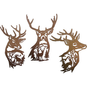 Custom Metal Work Deer Wall Art Metal Deer Hill Decor Forest Hunting Decor Outdoor Fence Art