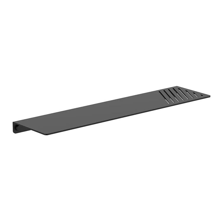 Steel Decorative Shelving Custom Black Floating Wall Shelves Powder Coated Industrial Steel Floating Shelf