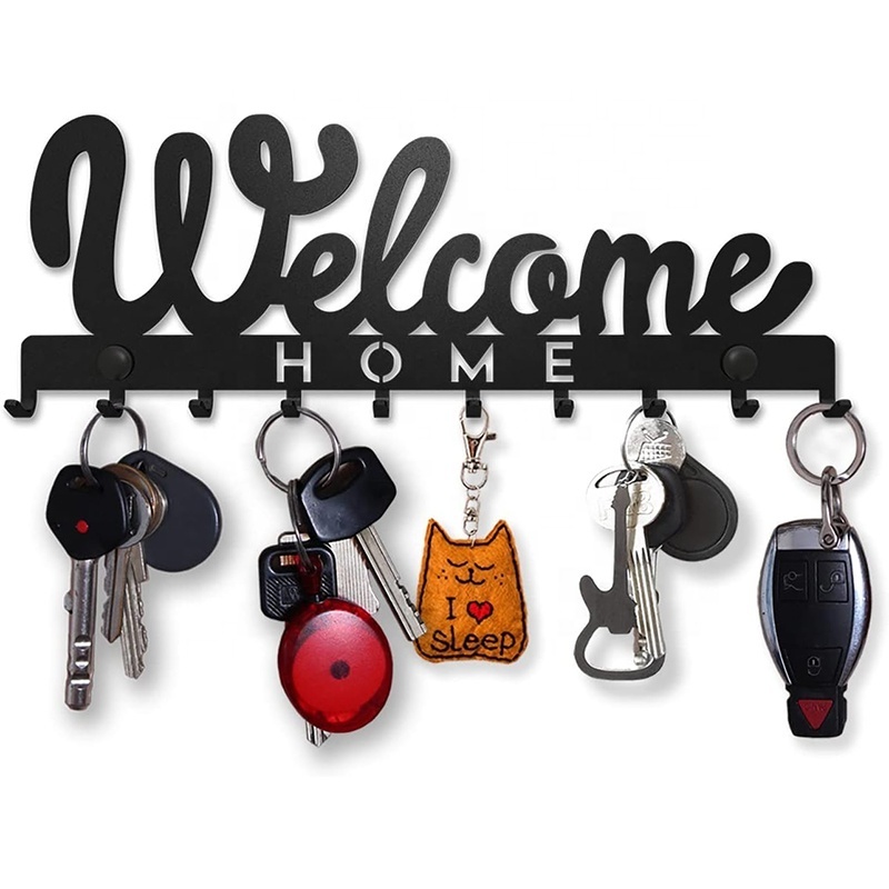 Customization Support Laser Cutting Bending Wall Mounted Custom Metal Key Rack for Hanging Keys/Clothes