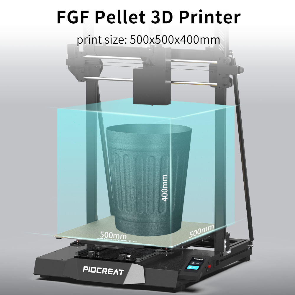 Piocreat G5 Ultra Big Printing Size 500*500*400mm Industrial Plastic Pellet 3D Printer