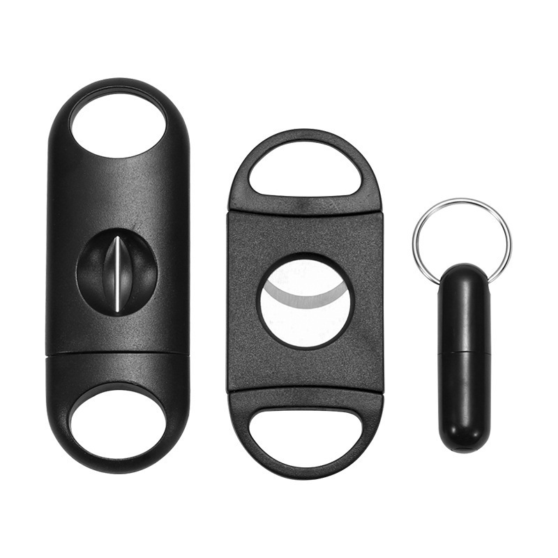 Color Mixing Cigar Tool Three-piece Cigar Scissors Plastic Style Drilling Punching Cutter 3 in 1 Cigar Cutter Set