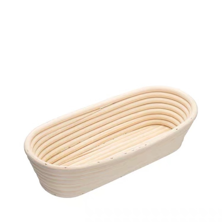 Oval Natural Rattan Bread Fermentation Basket Wicker Handmade Banneton Bread Proofing Rattan Basket