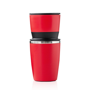 portable grinding dripper stainless steel drip coffee maker mug with 2 ply coffee filter