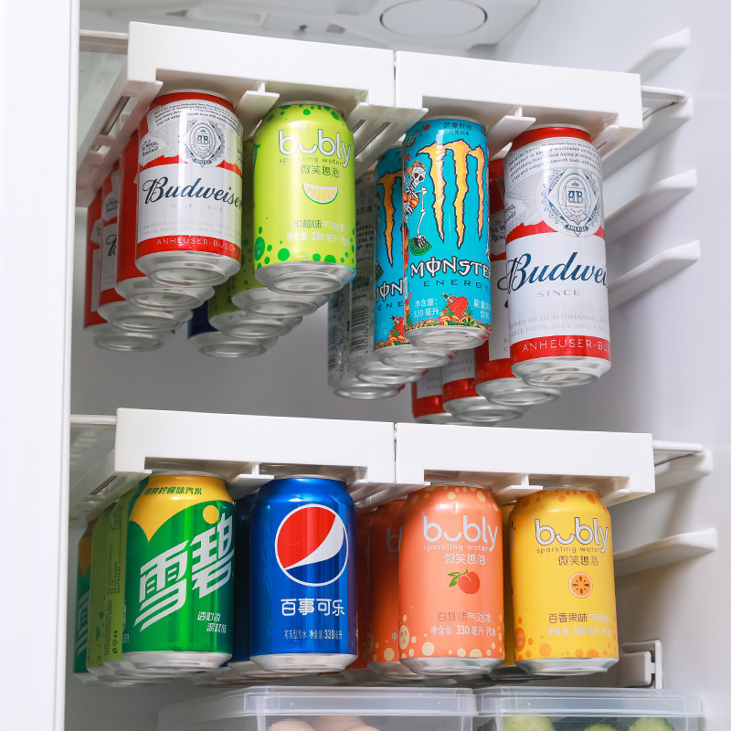 Refrigerator Hanging Shelf Adjustable Storage Rack Multifunctional Drawer Organizer For Beer Coke Beverage Cans