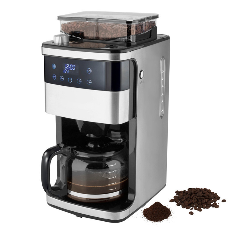 American style fully automatic grinding integrated coffee machine household office electric drip coffee maker with timer