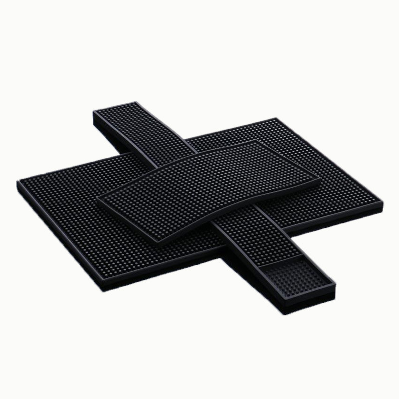 PVC heat resistant draining pad rubber non-slip coffee tea mat Custom Branded Logo bar Runner beer cocktail bartender bar mat