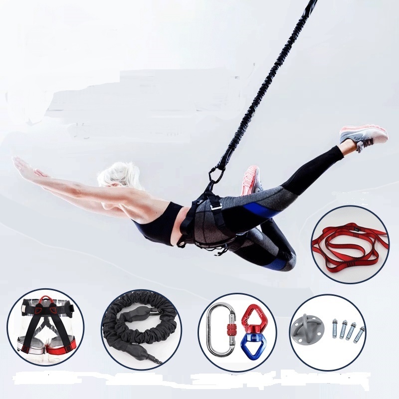 High Strength Elastic Bungee cord dance flying suspension rope anti-gravity yoga resistance band set bungee jumping trainer