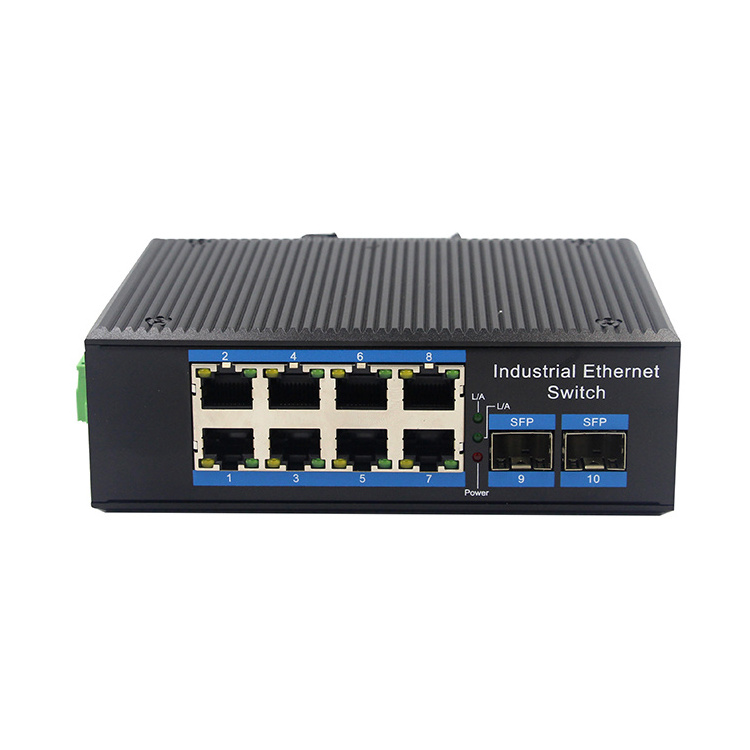 8Port Gigabit Industrial Switch DIN 6KV IP40 Temperature POE 8 Port 10/100/1000Mbps+2G SFP Industrial PoE Ethernet Switch