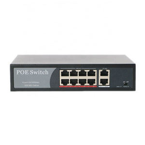 10/100m 8+2 Port POE with 2 FE Uplink support 30w 250meters 802.3af/at 8 Ports POE Switch