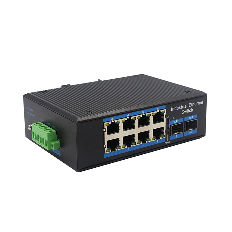 8Port Gigabit Industrial Switch DIN 6KV IP40 Temperature POE 8 Port 10/100/1000Mbps+2G SFP Industrial PoE Ethernet Switch