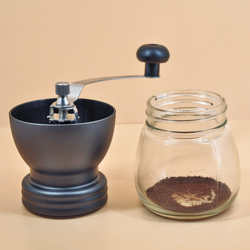 Hand Coffee Mill With 330 ml Coffee Storage Glass Jar Manual Coffee Grinders With Ceramic Burr And Stainless Steel Handle