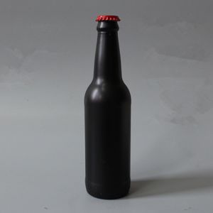 330ml matte black painted beer glass bottle