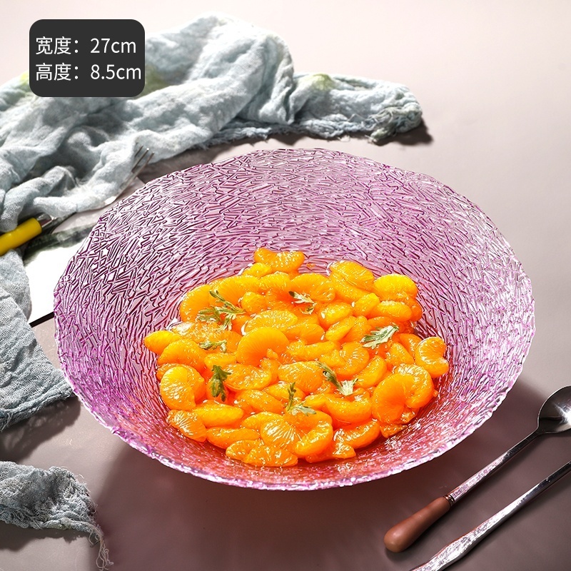 exquisite glass fruit salad bowl for sale colored glass plate