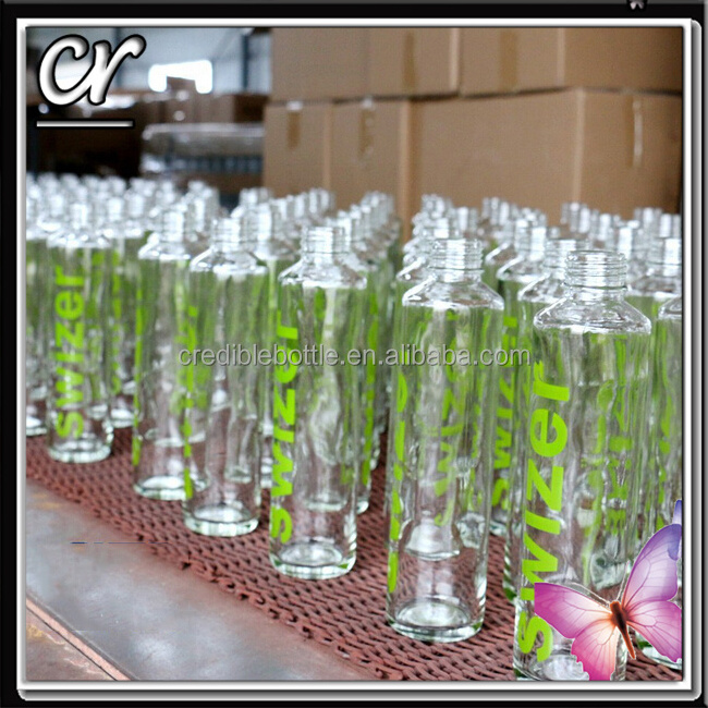 375ml VOSS Style Mineral Water Glass Bottle with Screw Plastic Cap