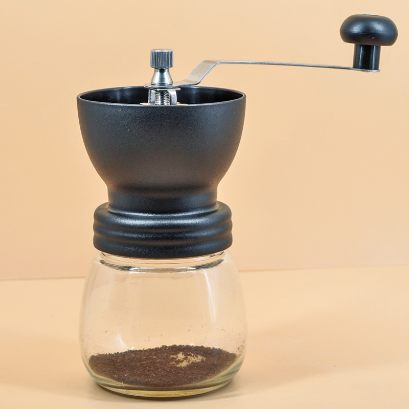 Hand Coffee Mill With 330 ml Coffee Storage Glass Jar Manual Coffee Grinders With Ceramic Burr And Stainless Steel Handle