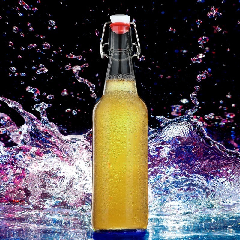 amber color swing top glass beer bottle 330ml 500ml 750mlairtight glass beverage kombucha tea juice beer soft drinks bottle