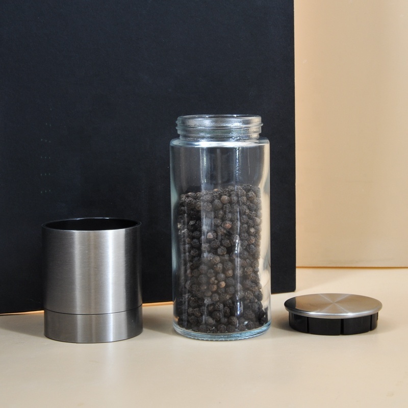 hot sale round manual salt and spice mills black pepper grinder for kitchen