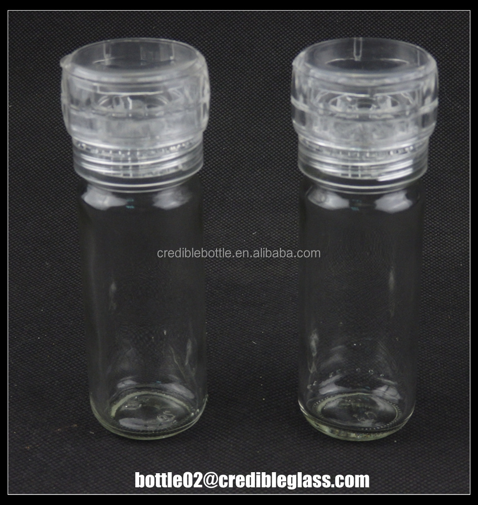 100ml cylindrical glass pepper grinder,salt and pepper shakers