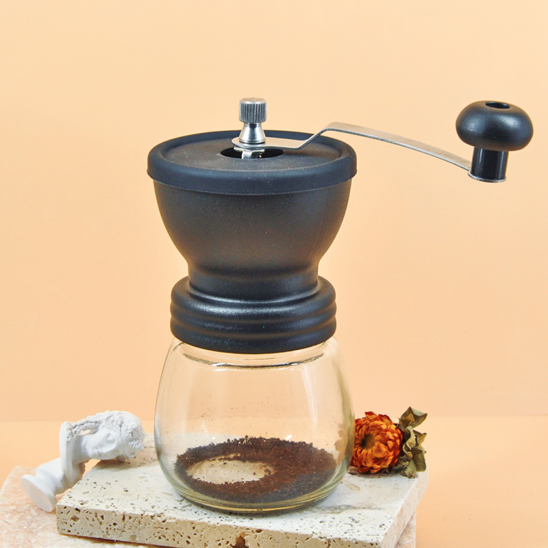 Hand Coffee Mill With 330 ml Coffee Storage Glass Jar Manual Coffee Grinders With Ceramic Burr And Stainless Steel Handle