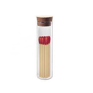 Safety Allumettes Candle Matchsticks Colorful Match Decorative Custom Logo Long  Wooden cork Glass bottle of matches