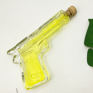 Gun Shaped Glass Bottles 150ml Unique Gun Shaped Empty Tequila Brandy Alcohol Vodka Whiskey Glass Bottle for Liquor Package Gift