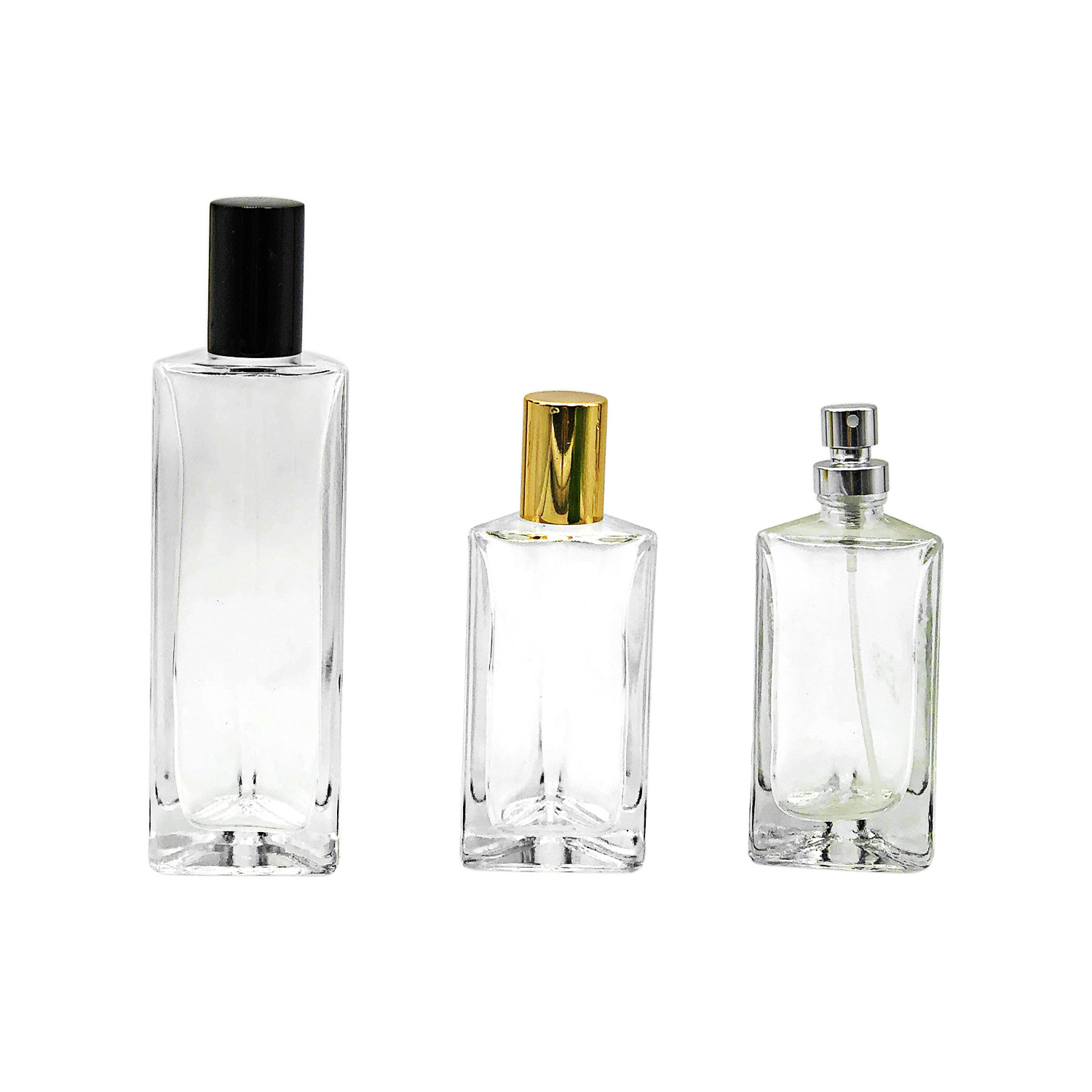 Wholesale 25ml 40ml triangle perfume bottle glass perfume bottle for spray pump