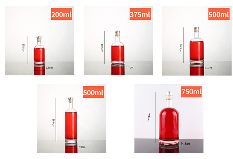 100ml 200ml 375ml 500ml 750ml Extra White Flint Glass Wine Liquor Bottles Glass Bottles For Liquor