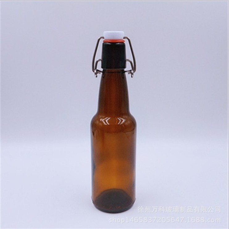 wholesale custom 330ml 500ml 1000ml clear glass beer bottles with swing top