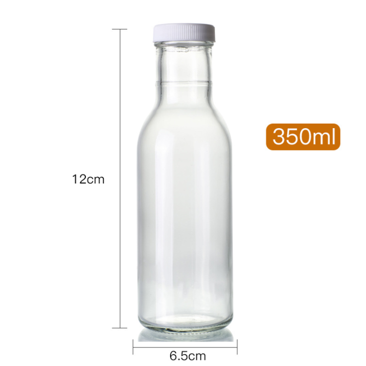 Round 350ml Glass Salad Dressings Bottles Ketchup Glass Bottle