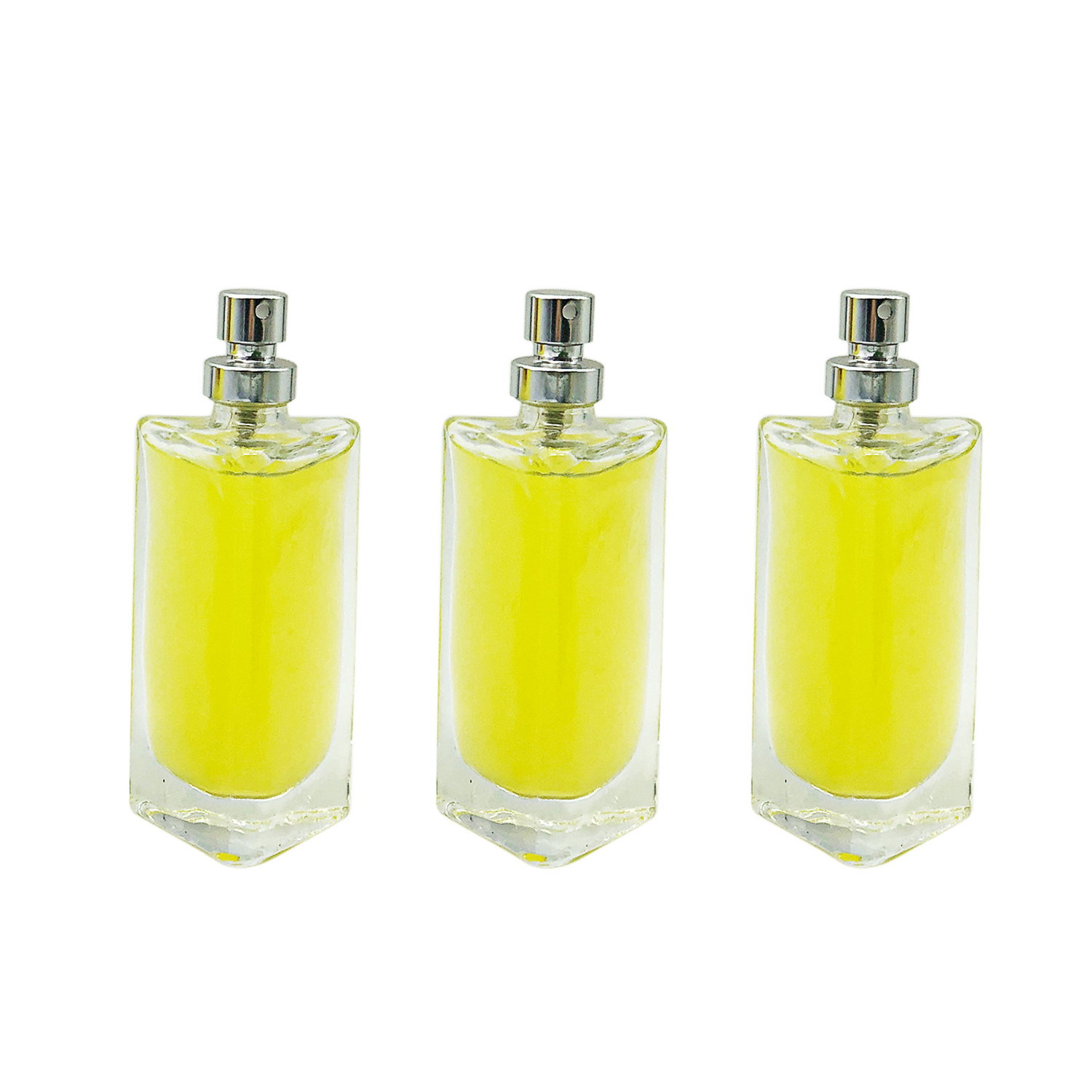 Wholesale 25ml 40ml triangle perfume bottle glass perfume bottle for spray pump