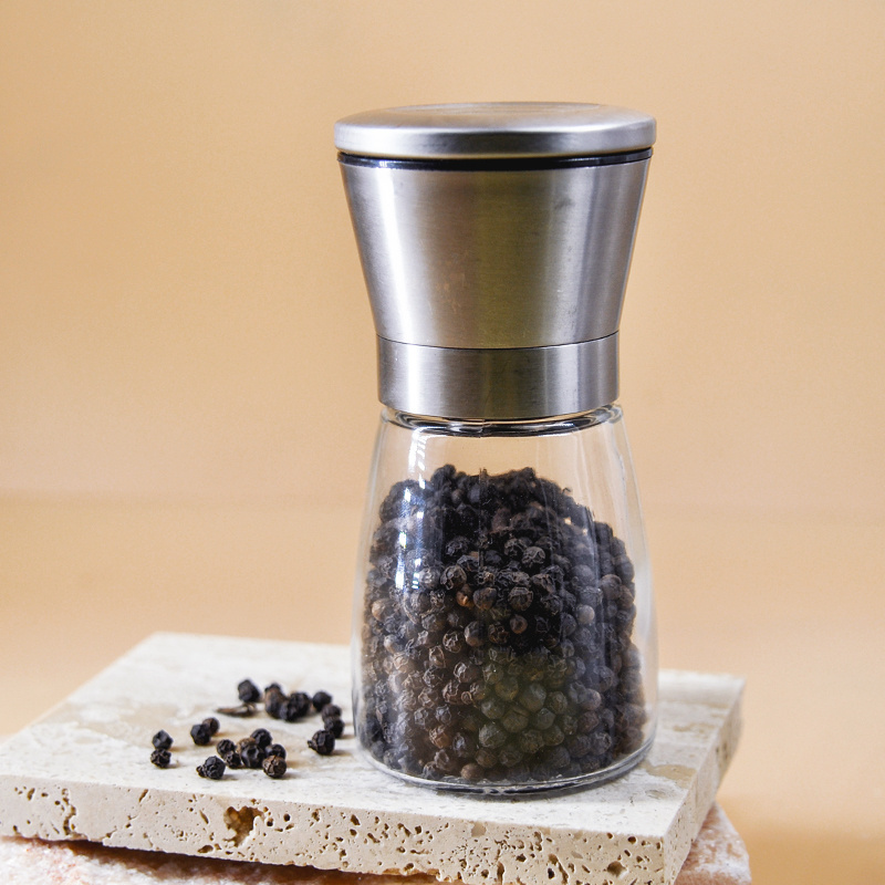 Manual Pepper Mill Glass Bottle Spice Shaker Seasoning Bottle Salt And Pepper Grinder For Kitchen Accessaries