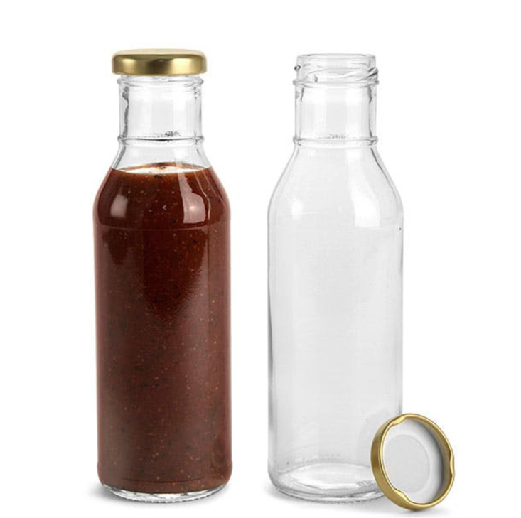 Round 350ml Glass Salad Dressings Bottles Ketchup Glass Bottle