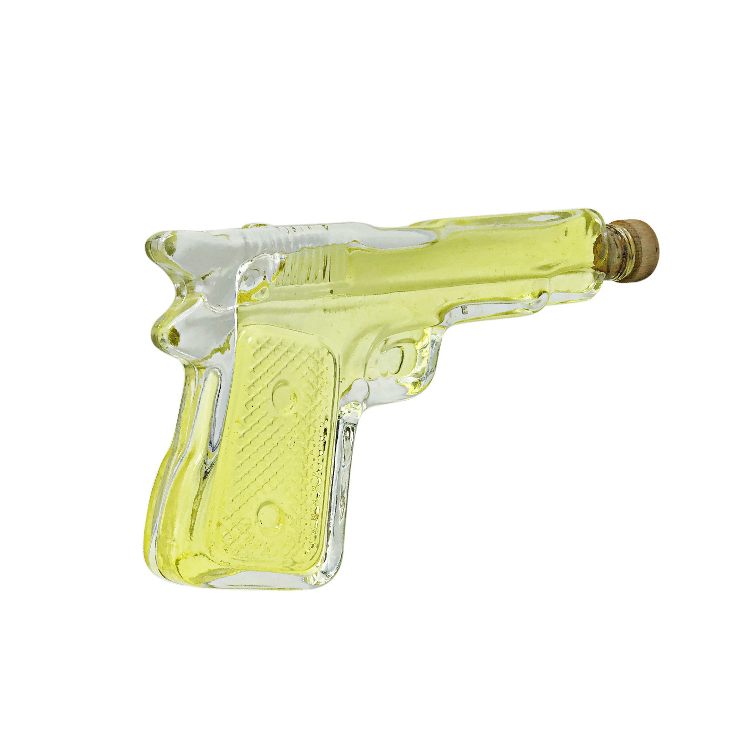 Gun Shaped Glass Bottles 150ml Unique Gun Shaped Empty Tequila Brandy Alcohol Vodka Whiskey Glass Bottle for Liquor Package Gift