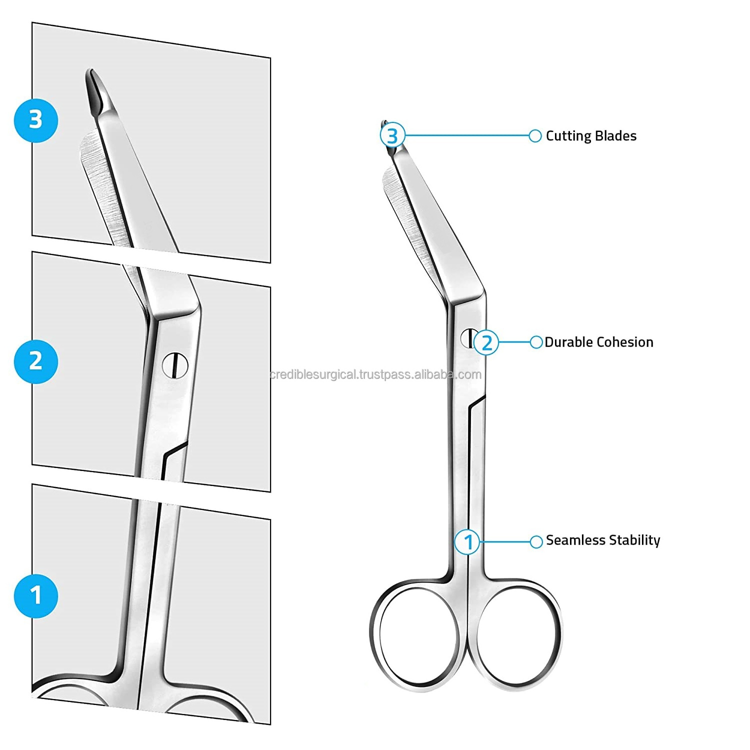 Oem Higher Quality Bandage Scissors 14 Cm Emergency First Aid Scissors Bandage Scissors For Nursing Use Medical Trauma Shears