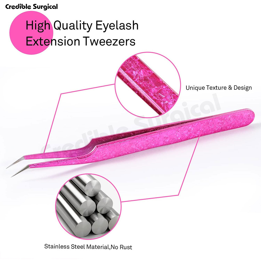 Eyelash Tweezers Bulk Eye Lash Tweezers Pc2 Color Customized Tip False Eyelash Eyebrow Clip Tweezer Modern Style Makeup Tools