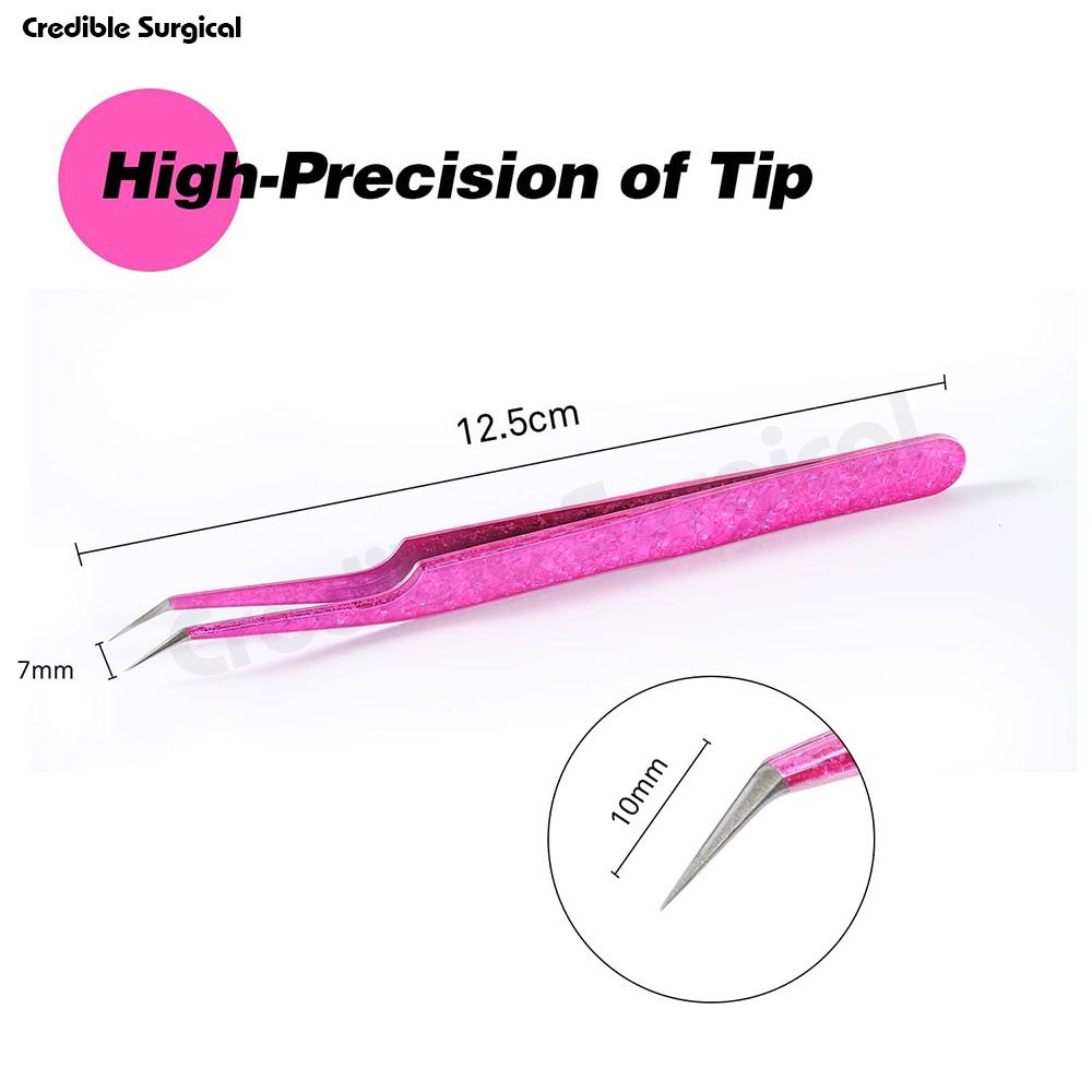 Eyelash Tweezers Bulk Eye Lash Tweezers Pc2 Color Customized Tip False Eyelash Eyebrow Clip Tweezer Modern Style Makeup Tools