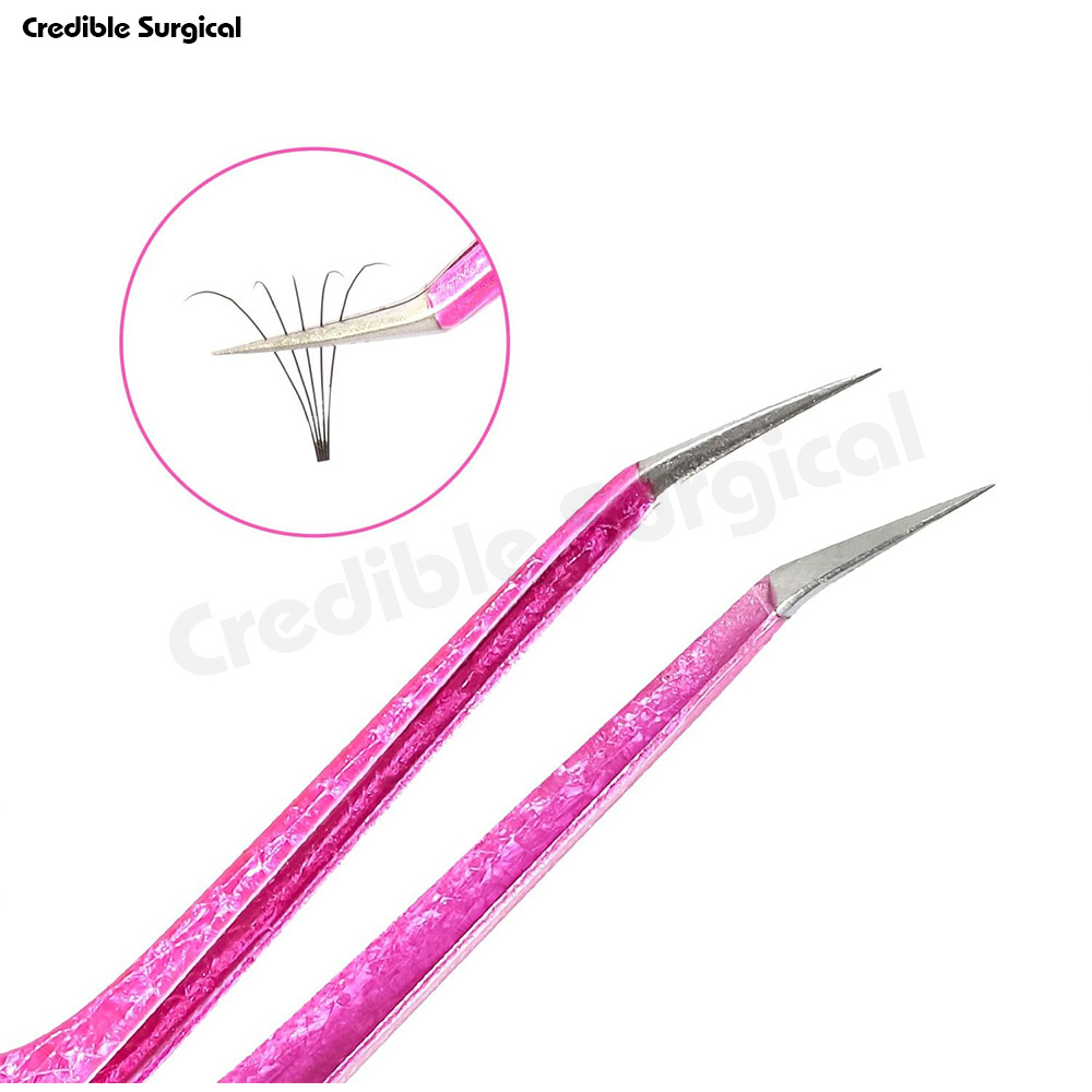 Eyelash Tweezers Bulk Eye Lash Tweezers Pc2 Color Customized Tip False Eyelash Eyebrow Clip Tweezer Modern Style Makeup Tools