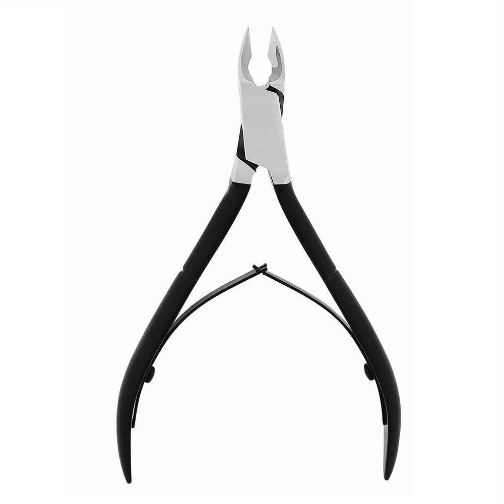 Hot Selling Sharp Pointed Tip Nail Cuticle Nipper Black Color Handle Double Spring Nail Nipper For Salon From Pakistan