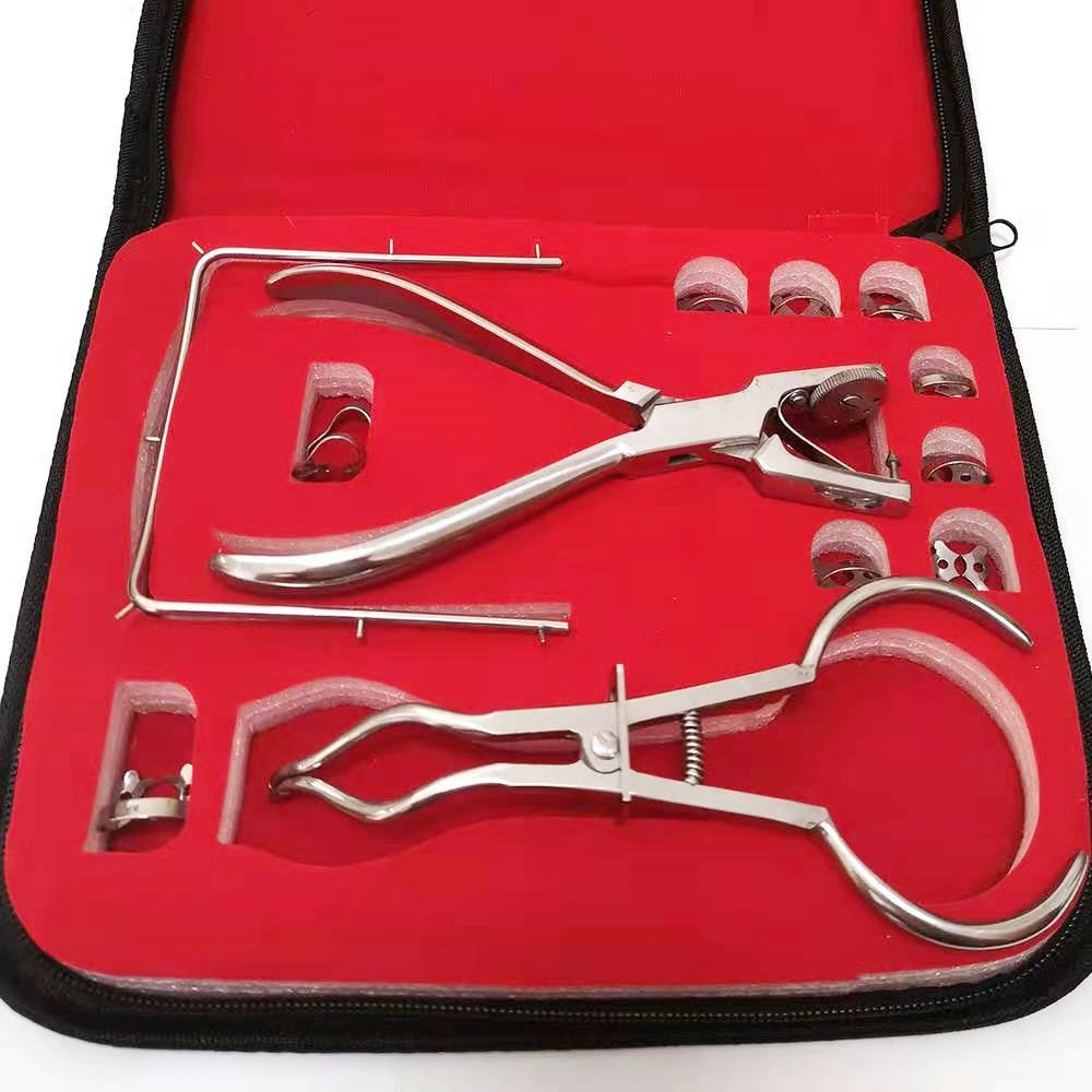 Professional Dental Dentist Basic Universal Frame Rubber Dam Kit Restorative Endodontic Punch Pliers Clamps Instruments Kit