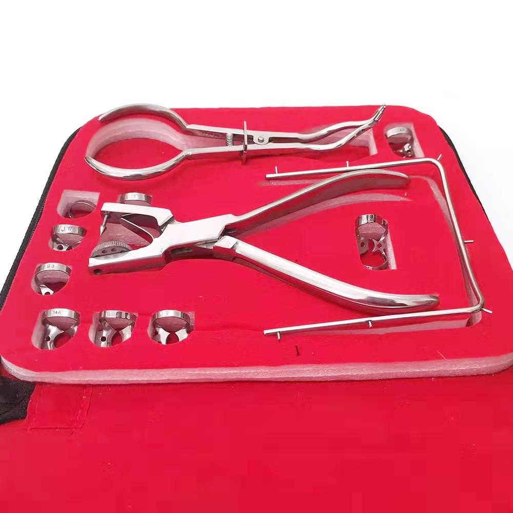 Professional Dental Dentist Basic Universal Frame Rubber Dam Kit Restorative Endodontic Punch Pliers Clamps Instruments Kit