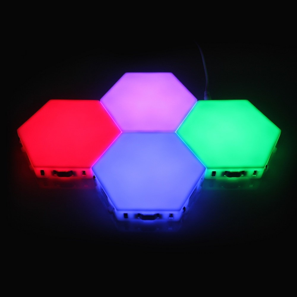 Magnet rgb color hexagon DIY led module combination touch lamp quantum honeycomb wall light